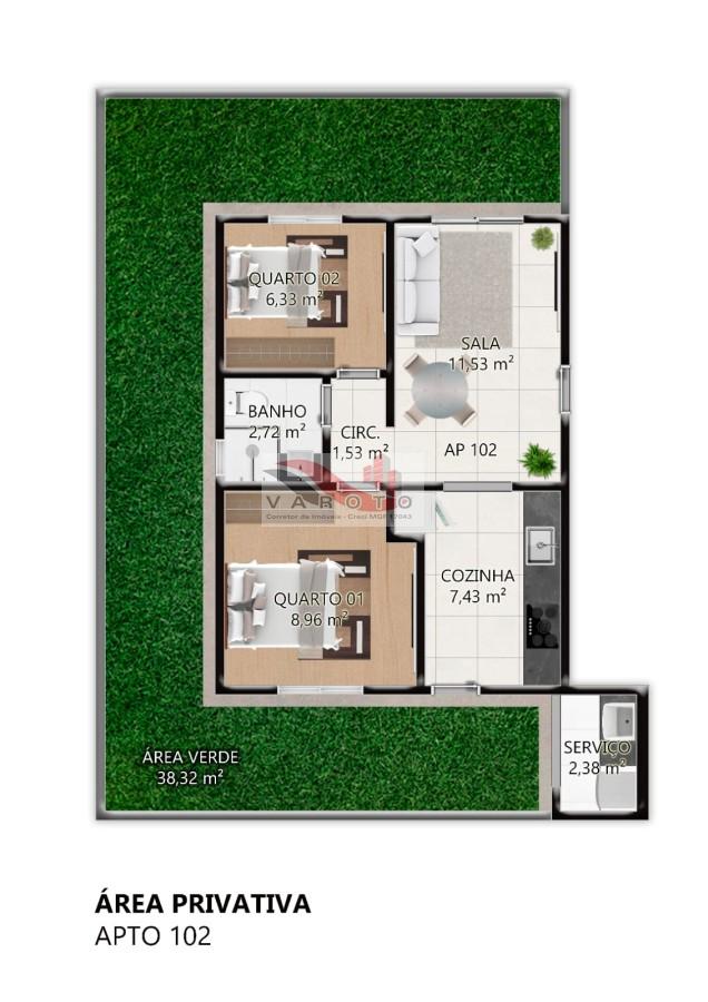 Apartamento, 2 quartos, 40 m² - Foto 1